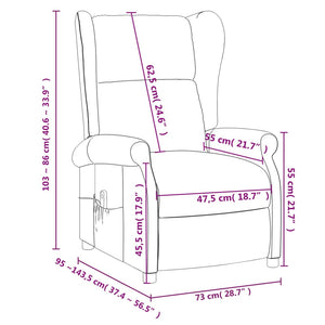 vidaXL Massagesessel Braun Stoff