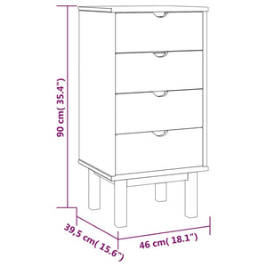 Schubladenschrank OTTA 45x39x90 cm Massivholz Stilecasa