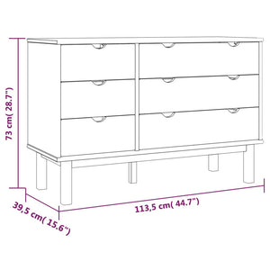 Schubladenschrank OTTA 111x43x73,5 cm Massivholz Kiefer Stilecasa