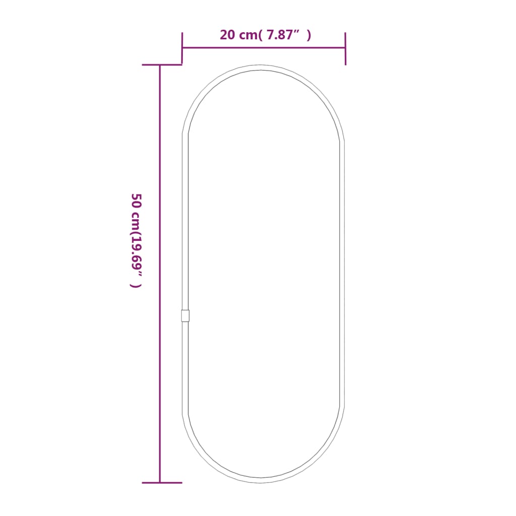 vidaXL Wandspiegel Silbern 50x20 cm Oval