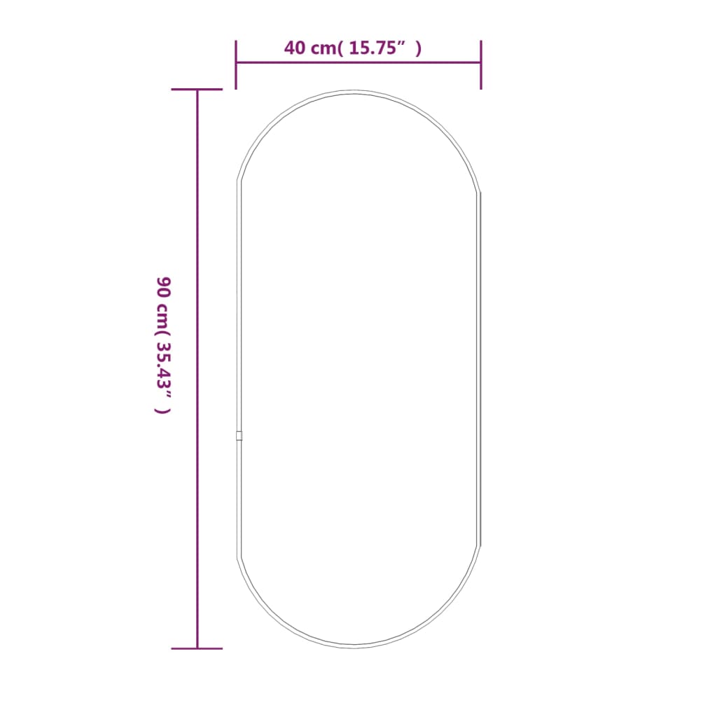 Wandspiegel Golden 90x40 cm Oval Stilecasa