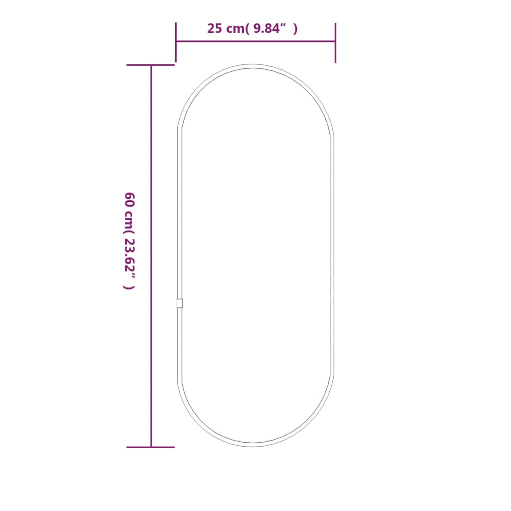 Wandspiegel Schwarz 60x25 cm Oval Stilecasa