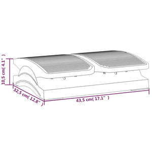 vidaXL Fußstütze Schwarz 43,5x32,5x10,5 cm