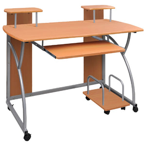 vidaXL Computertisch Braun 110x52x88,5 cm Holzwerkstoff