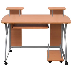 vidaXL Computertisch Braun 110x52x88,5 cm Holzwerkstoff