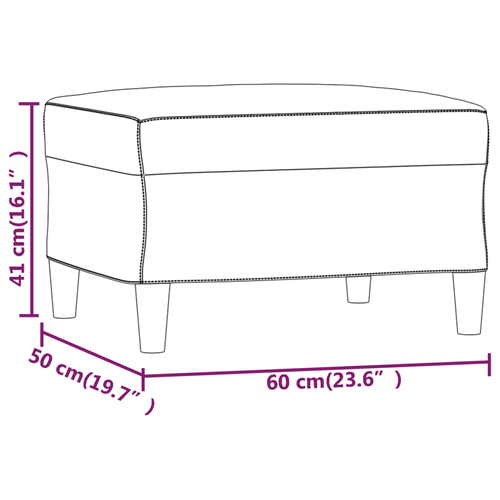 vidaXL Fußhocker Hellgrau 60x50x41 cm Stoff