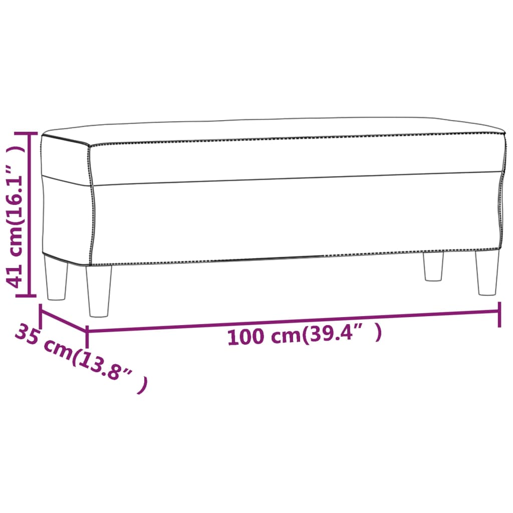 vidaXL Sitzbank Dunkelgrau 100x35x41 cm Stoff