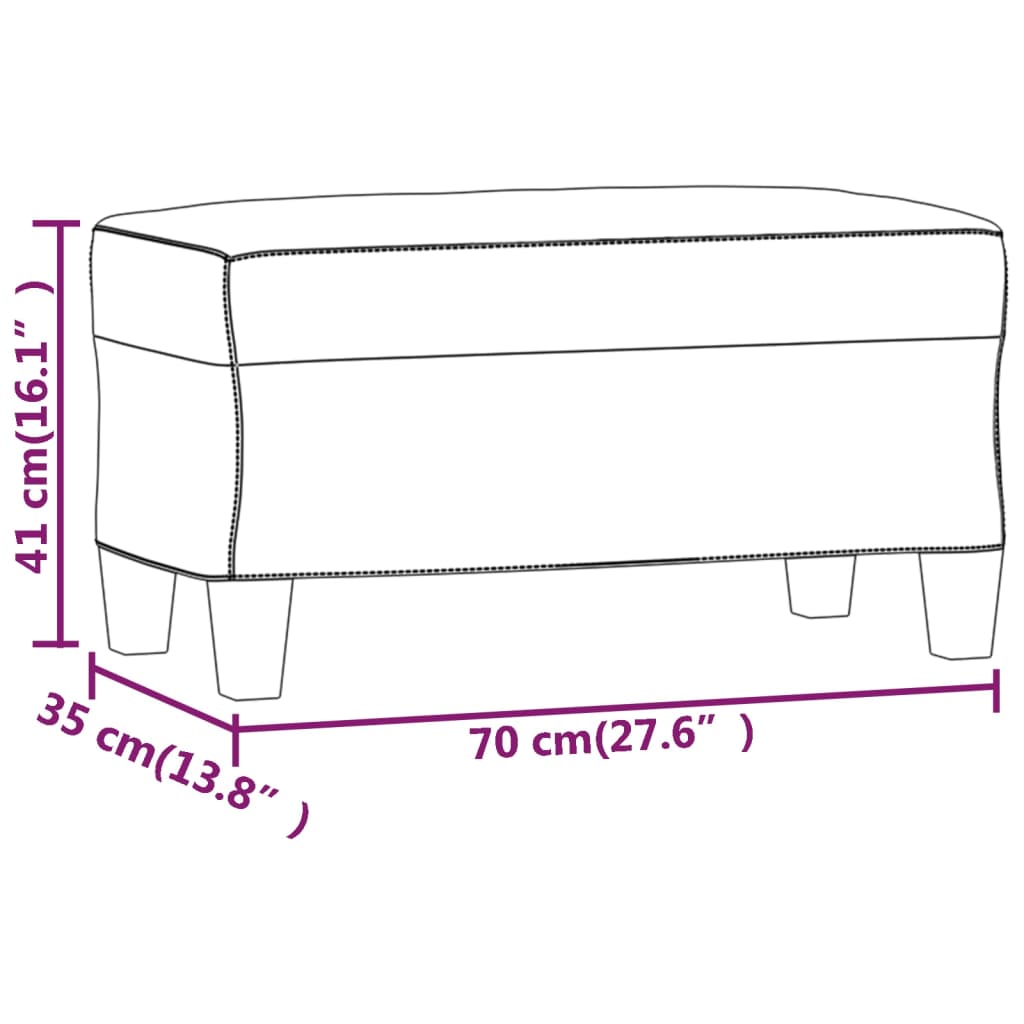 vidaXL Sitzbank Dunkelgrau 70x35x41 cm Mikrofasergewebe