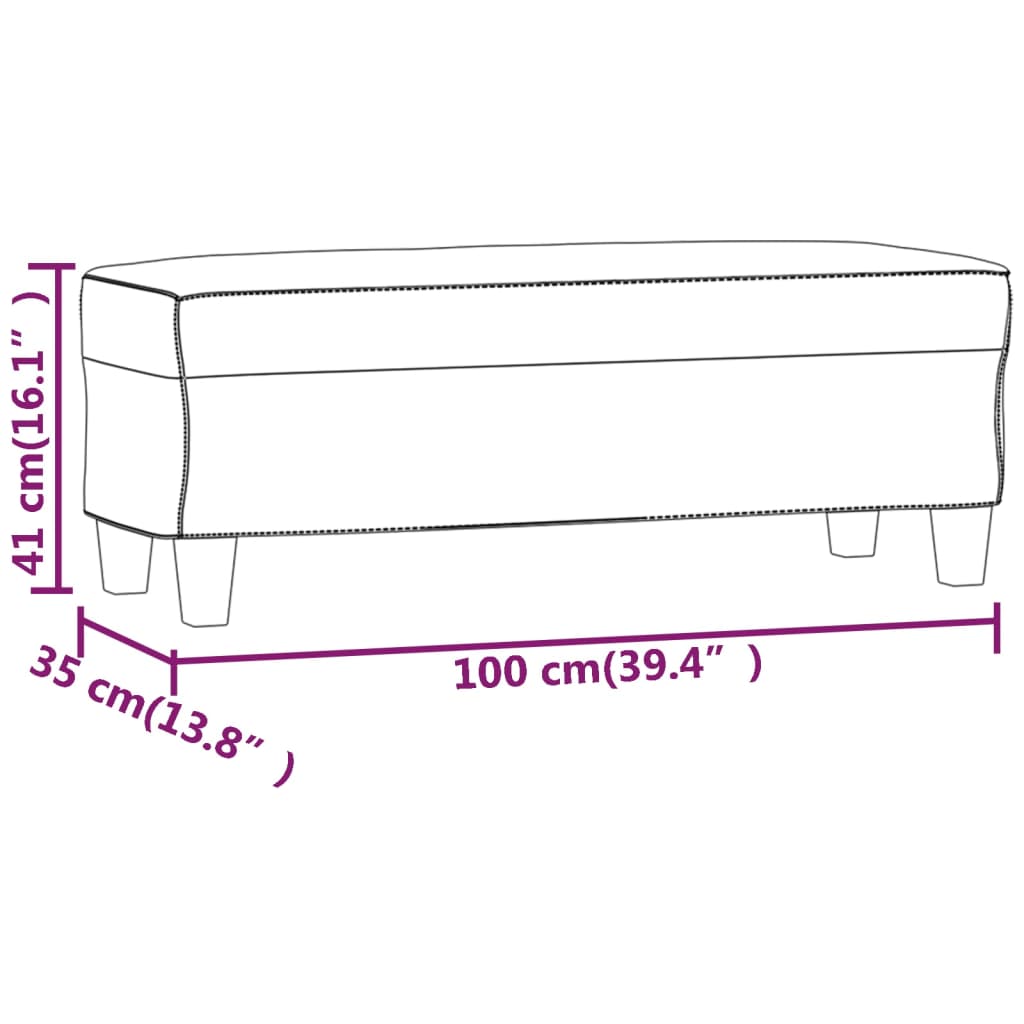 vidaXL Sitzbank Schwarz 100x35x41 cm Kunstleder