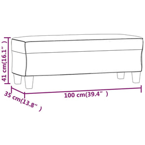 vidaXL Sitzbank Grau 100x35x41 cm Kunstleder