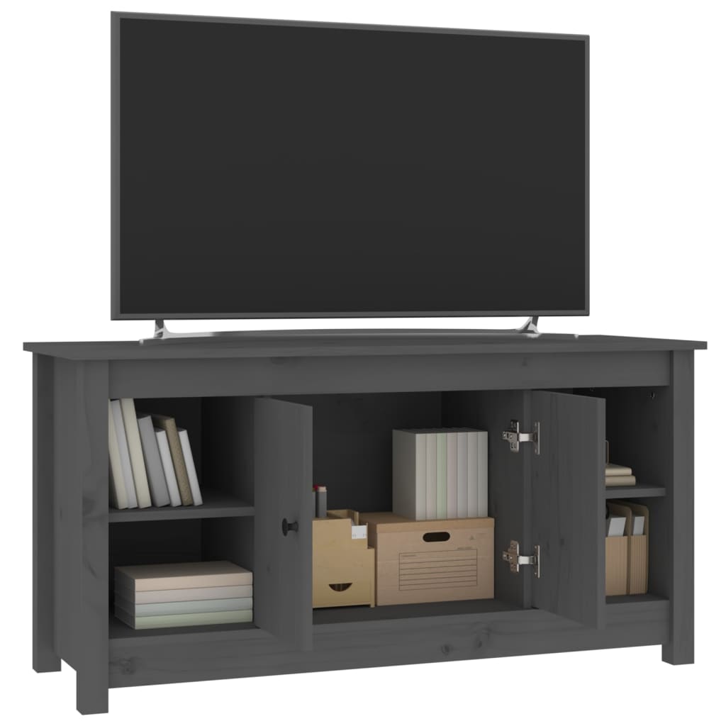 vidaXL TV-Schrank Grau 103x36,5x52 cm Massivholz Kiefer