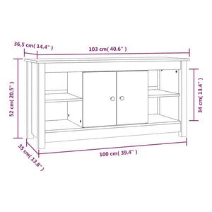 vidaXL TV-Schrank Grau 103x36,5x52 cm Massivholz Kiefer