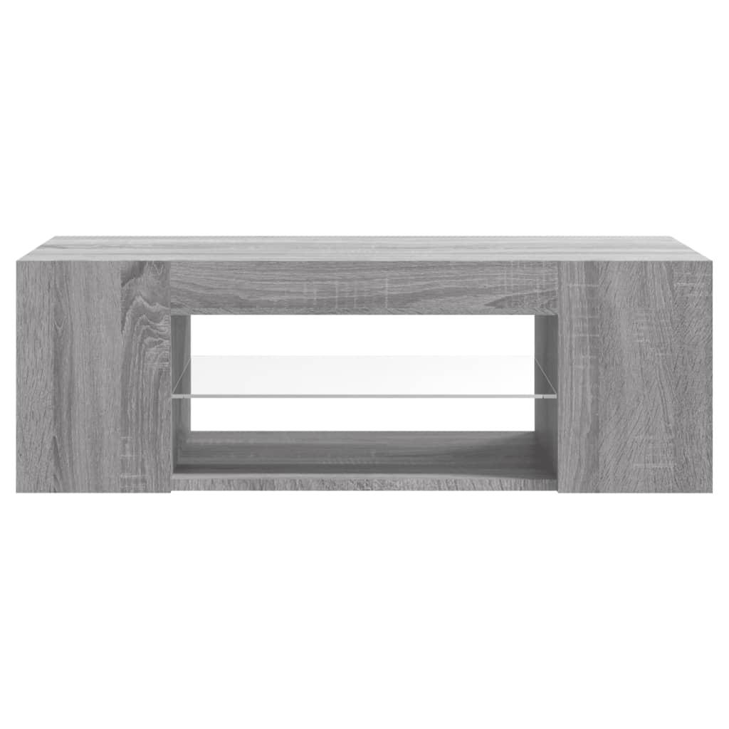 TV-Schrank mit LED-Leuchten Grau Sonoma 90x39x30 cm Stilecasa