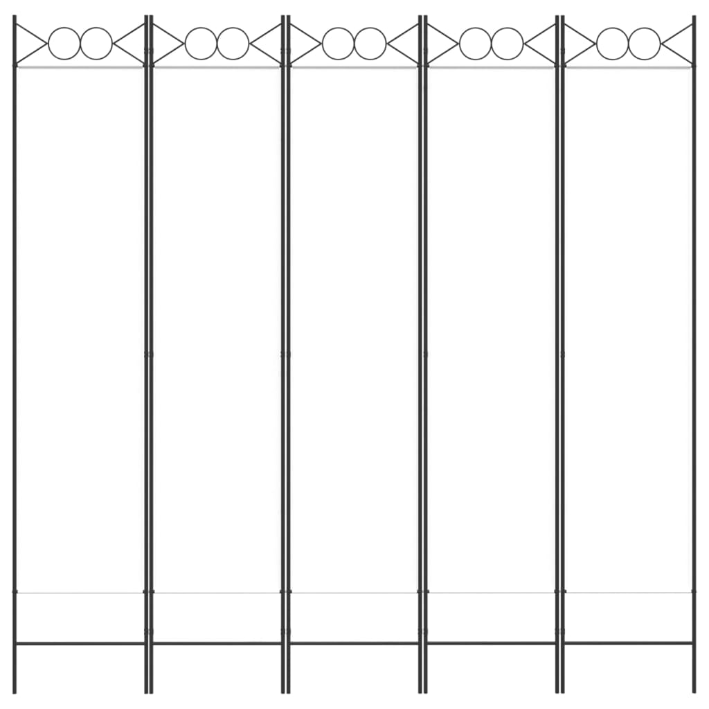 vidaXL 5-tlg. Paravent Weiß 200x200 cm Stoff