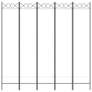 vidaXL 5-tlg. Paravent Weiß 200x200 cm Stoff