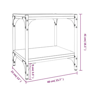 TV-Schrank Räuchereiche 40x33x41 cm Holzwerkstoff und Stahl