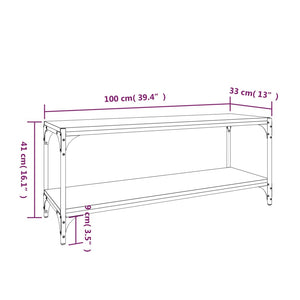 vidaXL TV-Schrank Grau Sonoma 100x33x41 cm Holzwerkstoff und Stahl