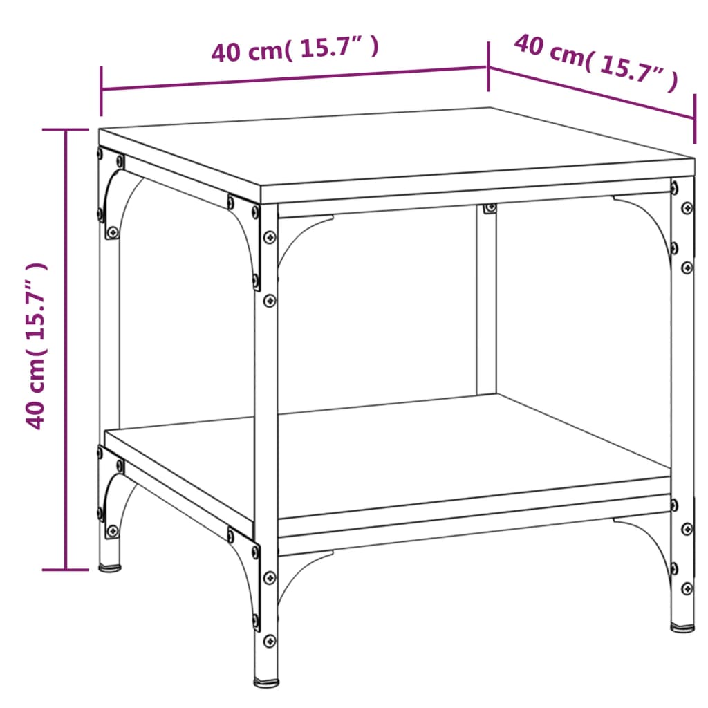 vidaXL Beistelltische 2 Stk. Grau Sonoma 40x40x40 cm Holzwerkstoff