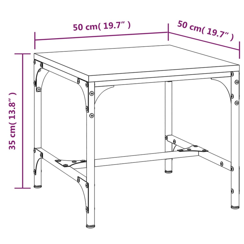 vidaXL Couchtisch Räuchereiche 50x50x35 cm Holzwerkstoff