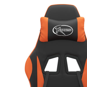 Gaming-Stuhl Drehbar Schwarz und Orange Kunstleder