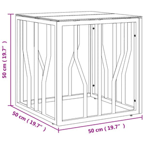 Couchtisch Silbern 50x50x50 cm Edelstahl und Glas