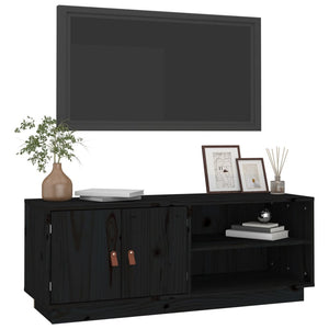 vidaXL TV-Schrank Schwarz 105x34x40 cm Massivholz Kiefer