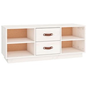 vidaXL TV-Schrank Weiß 100x34x40 cm Massivholz Kiefer