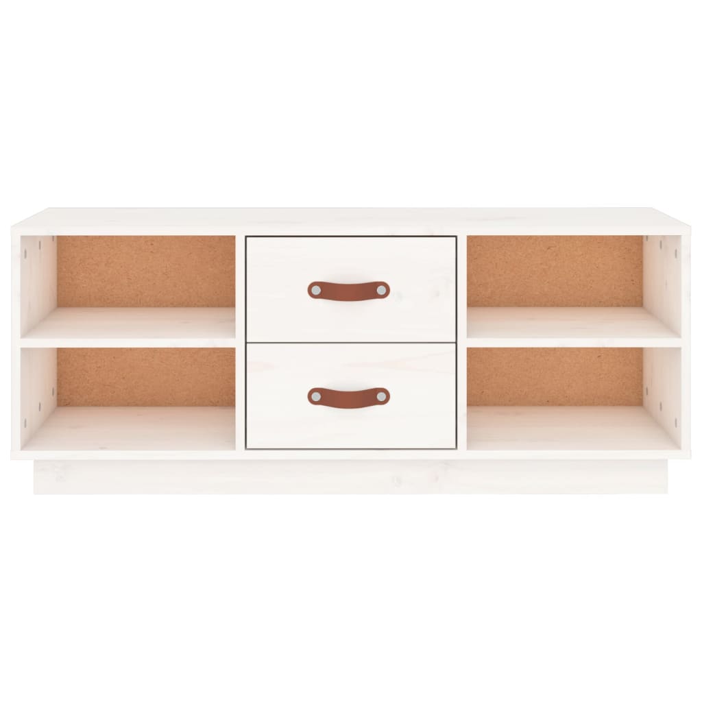 vidaXL TV-Schrank Weiß 100x34x40 cm Massivholz Kiefer