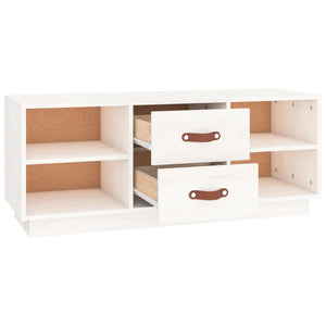 vidaXL TV-Schrank Weiß 100x34x40 cm Massivholz Kiefer