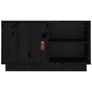 vidaXL TV-Schrank Schwarz 70x34x40 cm Massivholz Kiefer