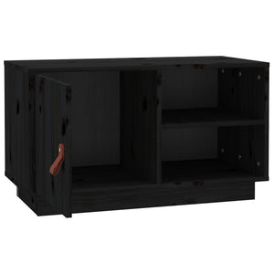 vidaXL TV-Schrank Schwarz 70x34x40 cm Massivholz Kiefer