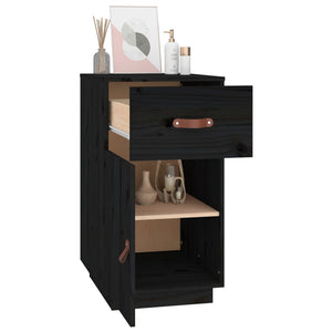 vidaXL Schreibtisch-Schrank Schwarz 40x50x75 cm Massivholz Kiefer