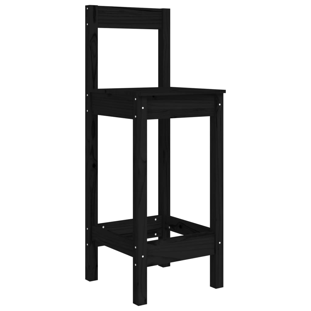 vidaXL Barstühle 2 Stk. Schwarz 40x41,5x112 cm Massivholz Kiefer