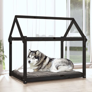 vidaXL Hundebett Schwarz 111x80x100 cm Massivholz Kiefer