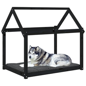 vidaXL Hundebett Schwarz 111x80x100 cm Massivholz Kiefer