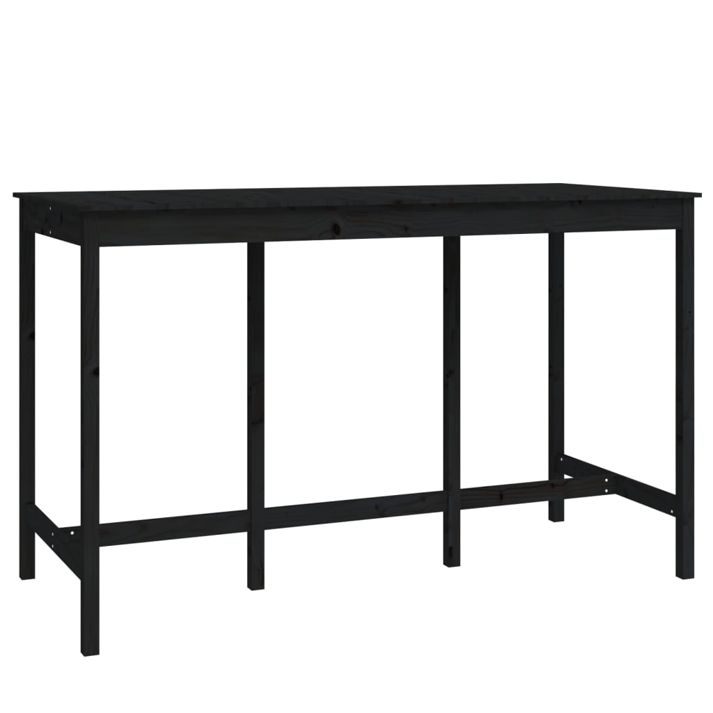 vidaXL 9-tlg. Bar-Set Schwarz Massivholz Kiefer