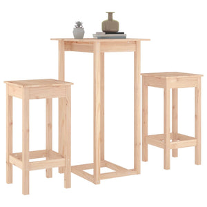 vidaXL 3-tlg. Bar-Set Massivholz Kiefer