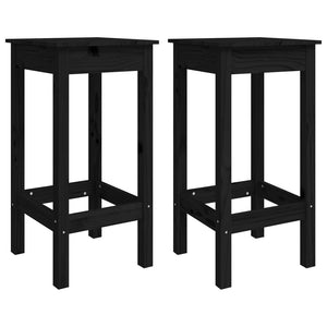 vidaXL 3-tlg. Bar-Set Schwarz Massivholz Kiefer