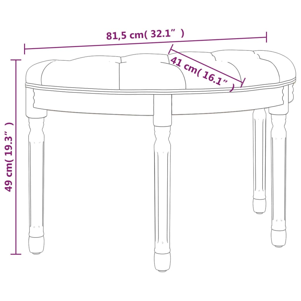 vidaXL Sitzbank Blau 81,5x41x49 cm Samt