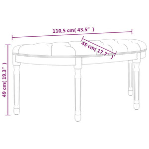 Sitzbank Dunkelgrau 110,5x45x49 cm Stoff Stilecasa