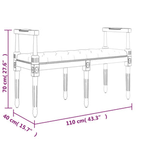 Sitzbank Dunkelgrau 110x40x70 cm Samt Stilecasa