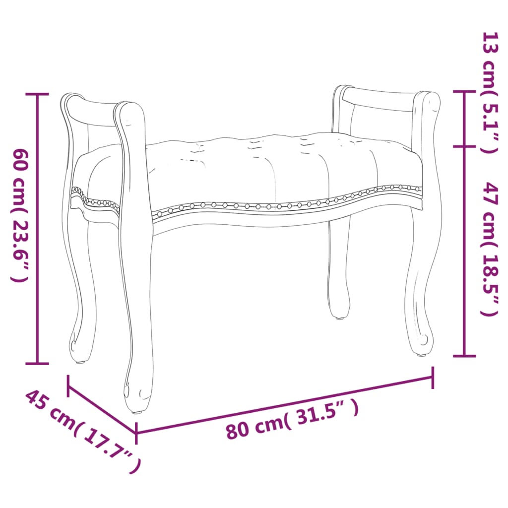 vidaXL Sitzbank Dunkelgrau 80x45x60 cm Samt