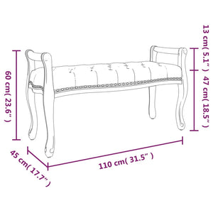 vidaXL Sitzbank Hellgrau 110x45x60 cm Samt