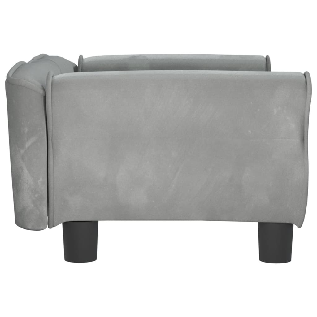 Hundebett Hellgrau 70x45x30 cm Samt Stilecasa