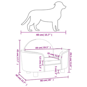 Hundebett Dunkelgrau 66x40x45 cm Samt Stilecasa