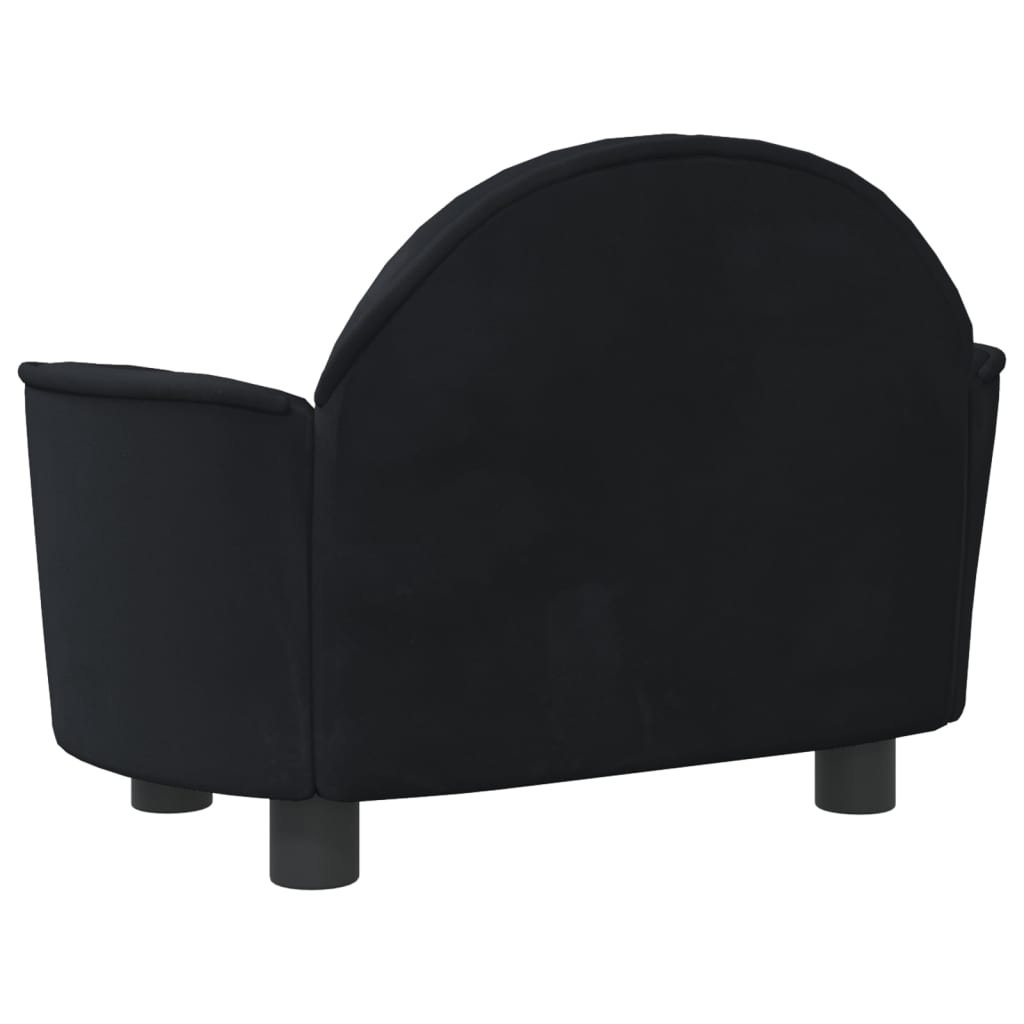 Hundebett Schwarz 66x40x45 cm Samt Stilecasa