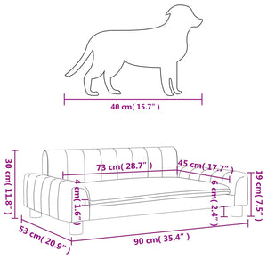 Hundebett Dunkelgrau 90x53x30 cm Stoff Stilecasa