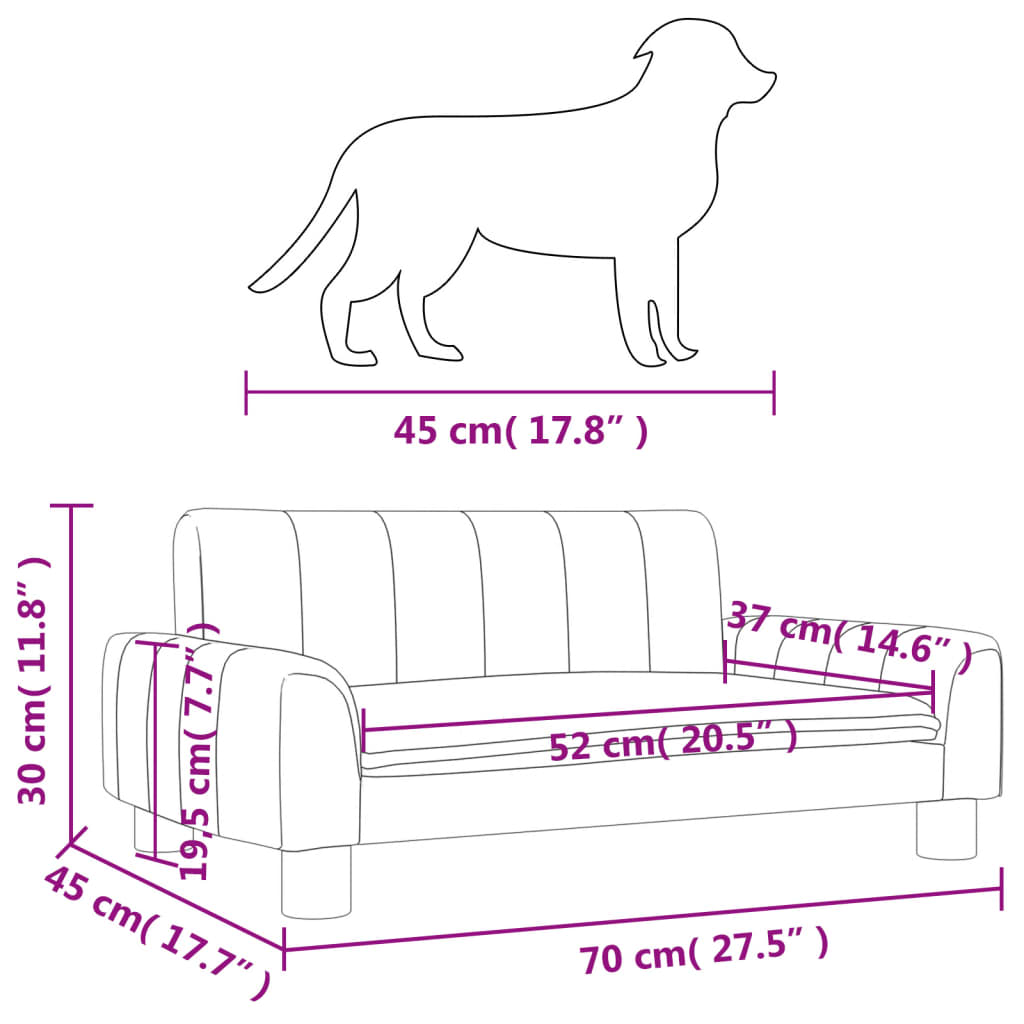 Hundebett Creme 70x45x30 cm Stoff Stilecasa