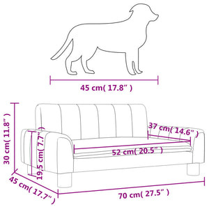 Hundebett Braun 70x45x30 cm Stoff