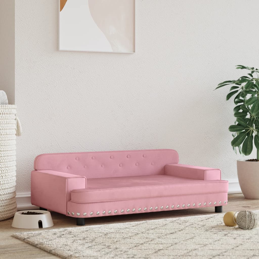 Hundebett Rosa 90x53x30 cm Samt Stilecasa